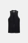 DOROTHEE SCHUMACHER V-NECK TANK TOP WITH FRINGED TIE