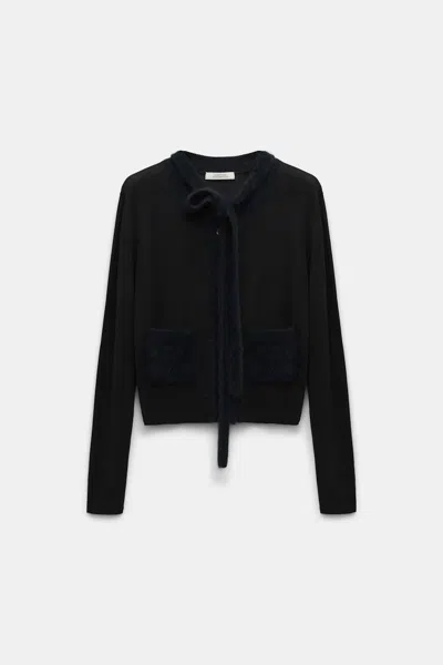 Dorothee Schumacher Virgin Merino Cardigan With Tie In Black