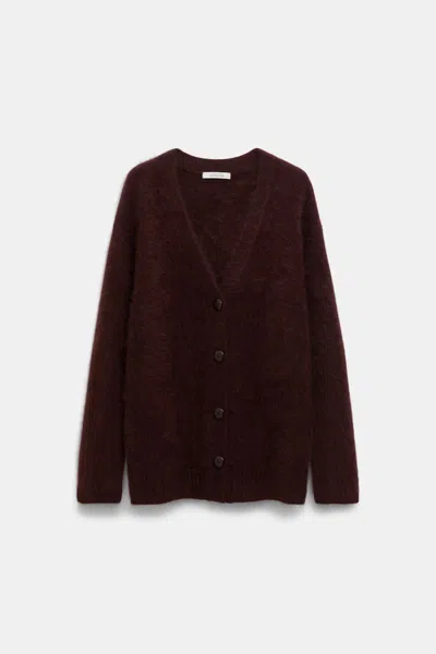 Dorothee Schumacher Virgin Merino-cashmere V-neck Cardigan In Brown