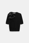 Dorothee Schumacher Virgin Merino Pullover With Satin Bow In Animal Print
