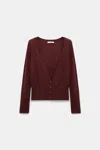 Dorothee Schumacher Virgin Merino-silk V-neck Cardigan In Brown