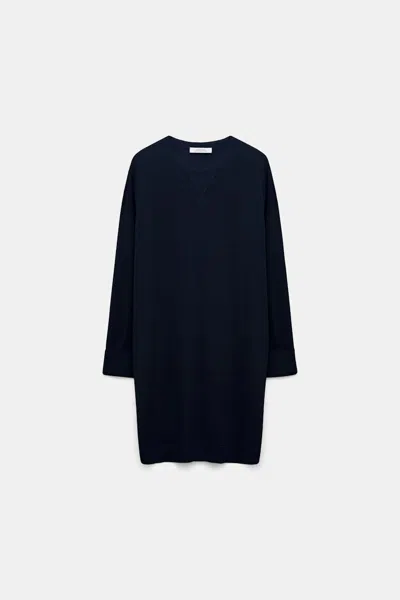 Dorothee Schumacher Virgin Merino Wool Extra Long Pullover In Blue