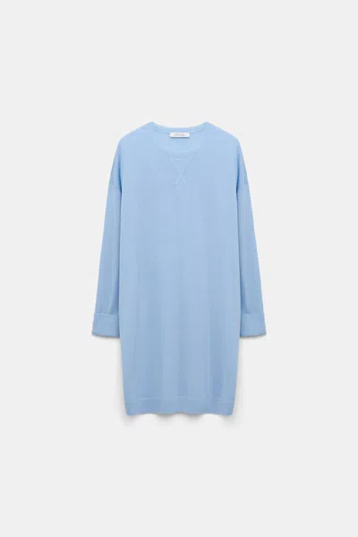 Dorothee Schumacher Virgin Merino Wool Extra Long Pullover In Blue