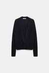 Dorothee Schumacher Wool-cashmere Pullover With Overlap Hem In Blue