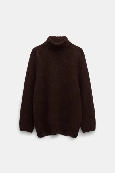 Dorothee Schumacher Virgin Wool-alpaca Turtleneck Pullover In Brown