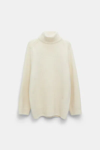 Dorothee Schumacher Virgin Wool-alpaca Turtleneck Pullover In White