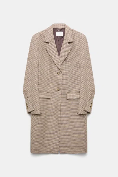 Dorothee Schumacher Virgin Wool Checked Coat In Brown
