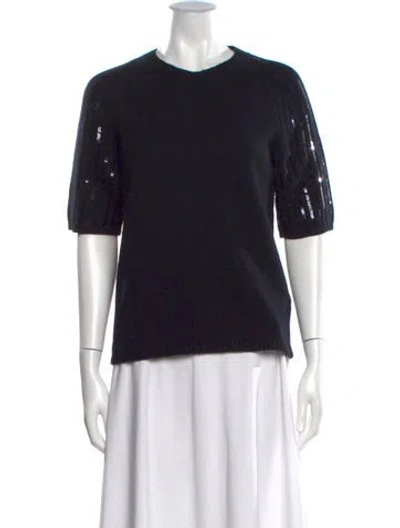 Pre-owned Dorothee Schumacher Virgin Wool Crew Neck Sweater In Black