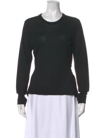 Pre-owned Dorothee Schumacher Virgin Wool Crew Neck Sweater In Black