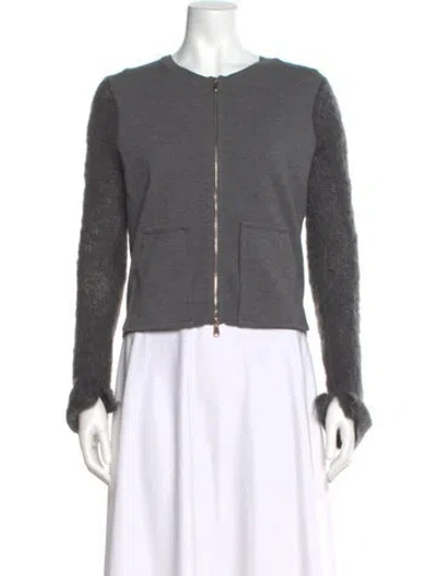 Pre-owned Dorothee Schumacher Virgin Wool Crew Neck Sweater In Gray