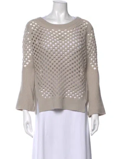 Pre-owned Dorothee Schumacher Virgin Wool Crew Neck Sweater In Gray