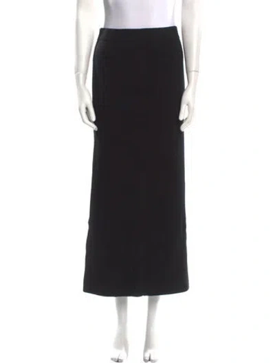 Pre-owned Dorothee Schumacher Virgin Wool Midi Length Skirt In Black