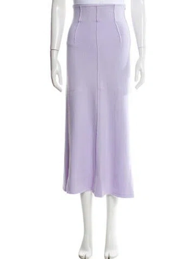 Pre-owned Dorothee Schumacher Virgin Wool Midi Length Skirt In Purple