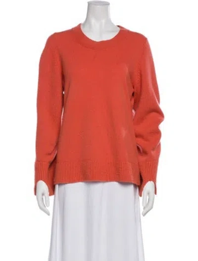 Pre-owned Dorothee Schumacher Virgin Wool Scoop Neck Sweater In Orange