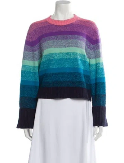 Pre-owned Dorothee Schumacher Virgin Wool Striped Sweater In Blue