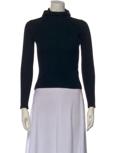 Pre-owned Dorothee Schumacher Virgin Wool Turtleneck Sweater In Black