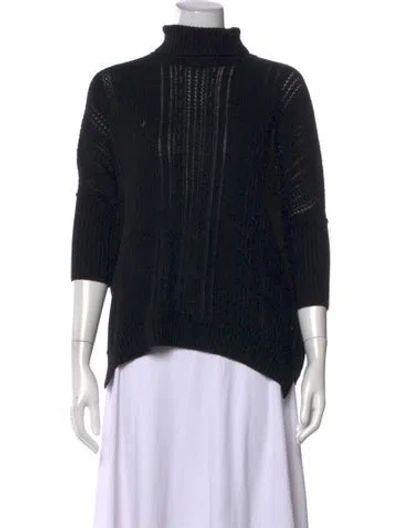 Pre-owned Dorothee Schumacher Virgin Wool Turtleneck Sweater In Black
