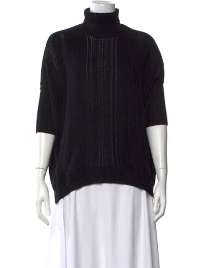 Pre-owned Dorothee Schumacher Virgin Wool Turtleneck Sweater In Black