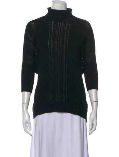 Pre-owned Dorothee Schumacher Virgin Wool Turtleneck Sweater In Black