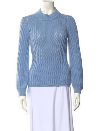 Pre-owned Dorothee Schumacher Virgin Wool Turtleneck Sweater In Blue