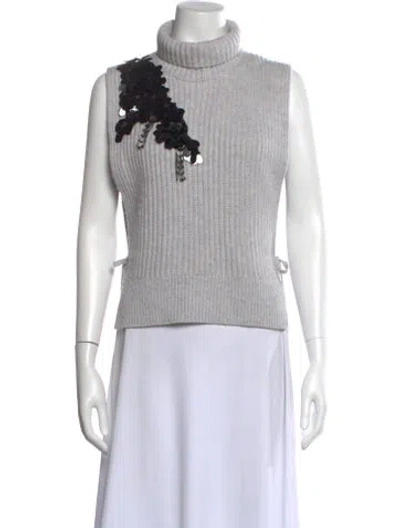 Pre-owned Dorothee Schumacher Virgin Wool Turtleneck Sweater In Gray