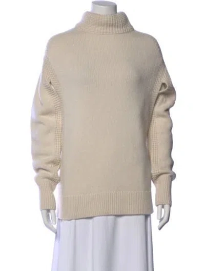 Pre-owned Dorothee Schumacher Virgin Wool Turtleneck Sweater In Neutral