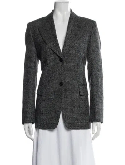 Pre-owned Dorothee Schumacher Virgin Wool Tweed Pattern Blazer W/ Tags In Gray