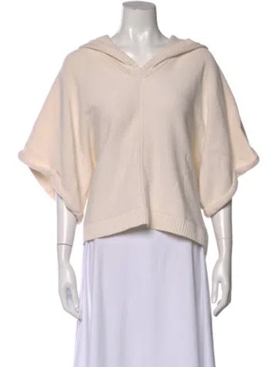 Pre-owned Dorothee Schumacher Virgin Wool V-neck Hoodie In Pink