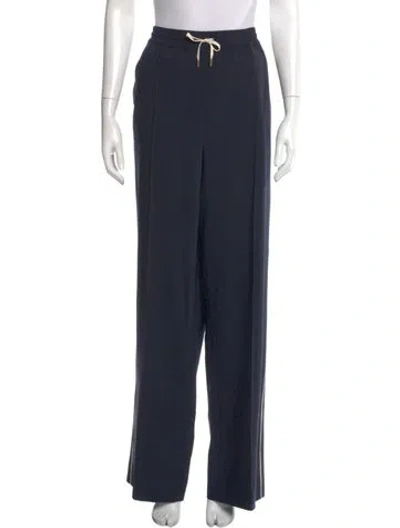 Pre-owned Dorothee Schumacher Virgin Wool Wide Leg Pants In Blue