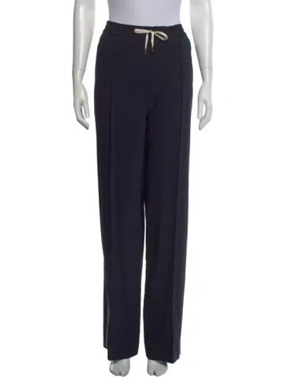 Pre-owned Dorothee Schumacher Virgin Wool Wide Leg Pants In Blue