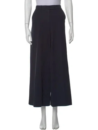 Pre-owned Dorothee Schumacher Virgin Wool Wide Leg Pants In Blue
