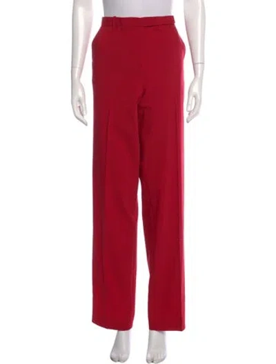 Pre-owned Dorothee Schumacher Virgin Wool Wide Leg Pants W/ Tags In Red