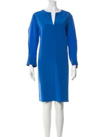 Pre-owned Dorothee Schumacher V-neck Knee-length Dress In Blue