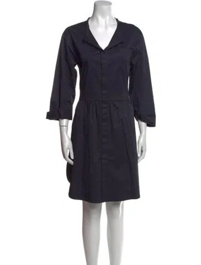 Pre-owned Dorothee Schumacher V-neck Knee-length Dress In Gray