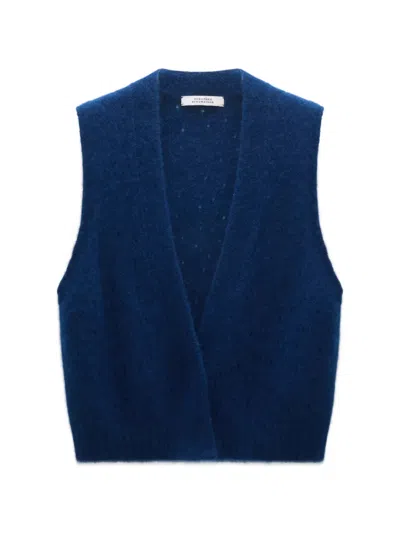 Dorothee Schumacher V-neck Knitted Vest In Blue