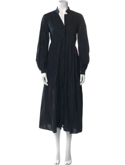 Pre-owned Dorothee Schumacher V-neck Long Dress In Black