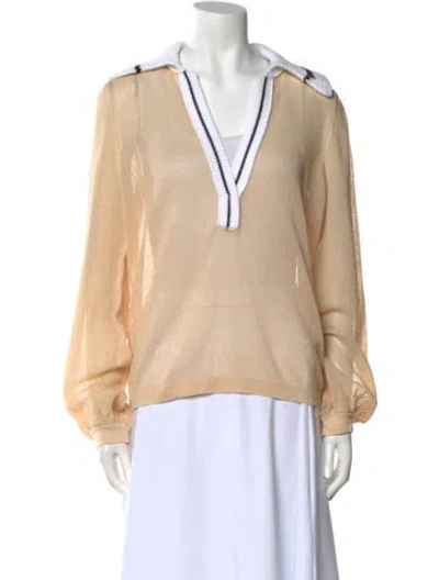 Pre-owned Dorothee Schumacher V-neck Sweater W/ Tags In Neutral