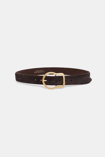 Dorothee Schumacher Waxed Suede 4 Cm Belt In Brown