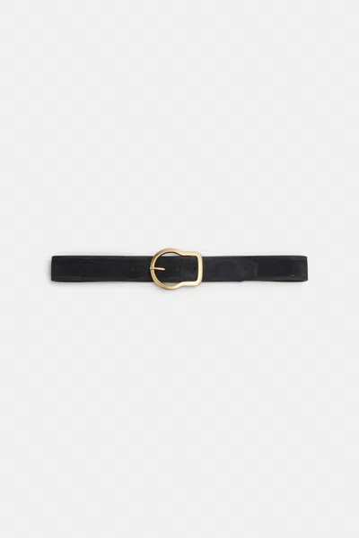 Dorothee Schumacher Waxed Suede Belt In Black