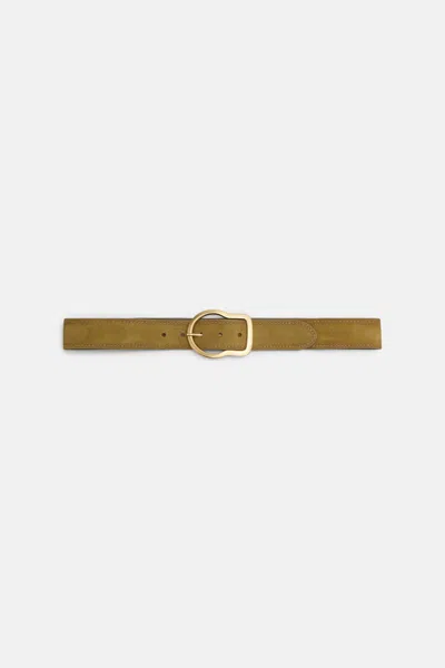 Dorothee Schumacher Waxed Suede Belt In Gray