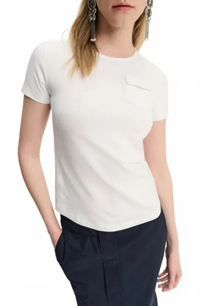 Dorothee Schumacher Western Flap Pocket Tee In Camellia White
