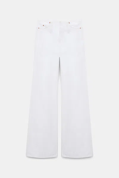 Dorothee Schumacher Wide Leg Jeans With Frayed Waist In White