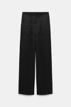 Dorothee Schumacher Wide Leg Linen-blend Pants In Black