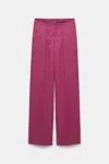 Dorothee Schumacher Wide Leg Linen-blend Pants In Red