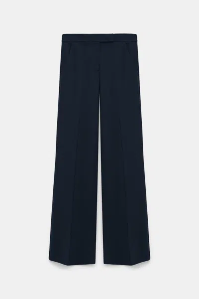 Dorothee Schumacher Wide Leg Pants In Punto Milano In Blue