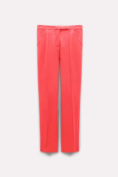 Shop Dorothee Schumacher Cropped Flared Pants In Punto Milano With Western Details In Red