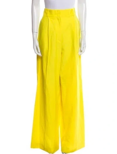 Pre-owned Dorothee Schumacher Wide Leg Pants In Yellow