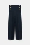 Dorothee Schumacher Wide Leg Punto Milano Sailor Pants In Blue