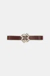 Dorothee Schumacher Wide Pebbled Leather Belt With D-rose Buckle