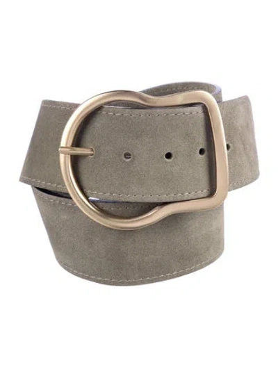 Pre-owned Dorothee Schumacher Wide Suede Belt In Green